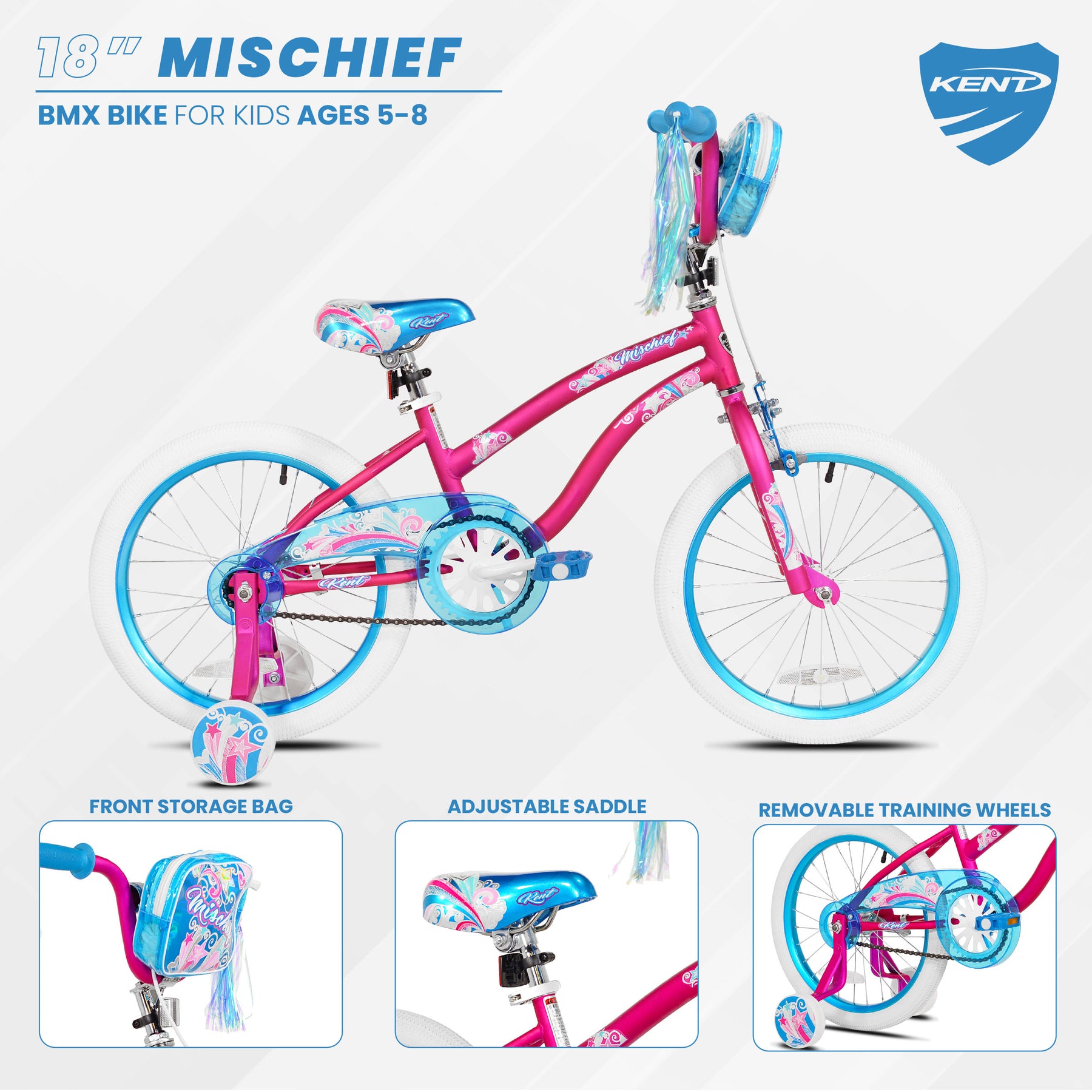 18" Kent Mischief | Cruiser Bike for Kids Ages 5-8