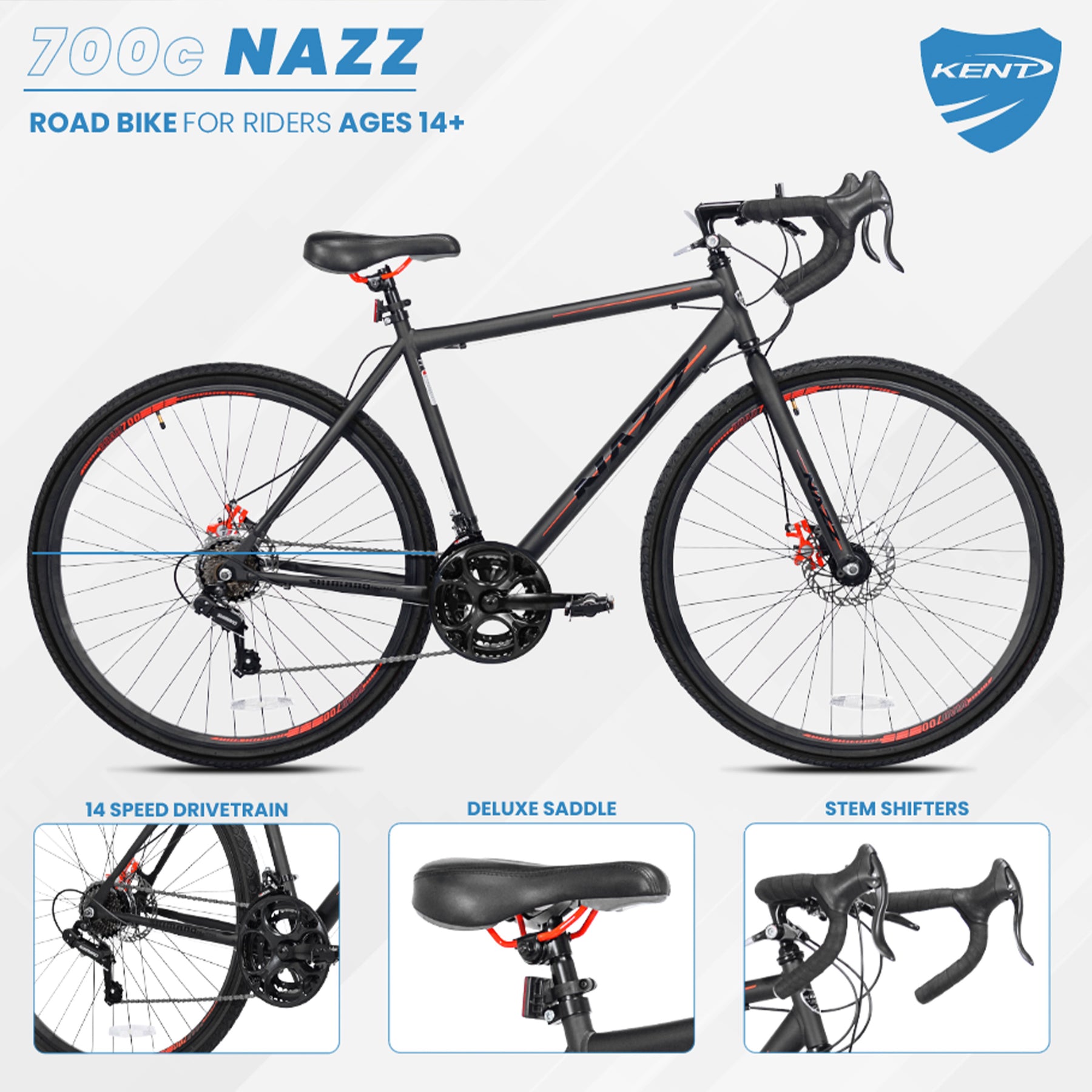 700c Kent Nazz | Gravel Bike for Adults Ages 14+