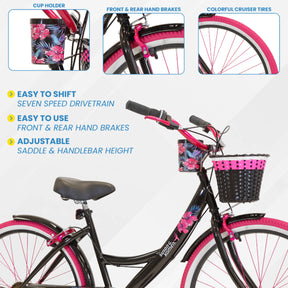 26 Susan G. Komen Floral Cruiser Bike for Women Ages 13