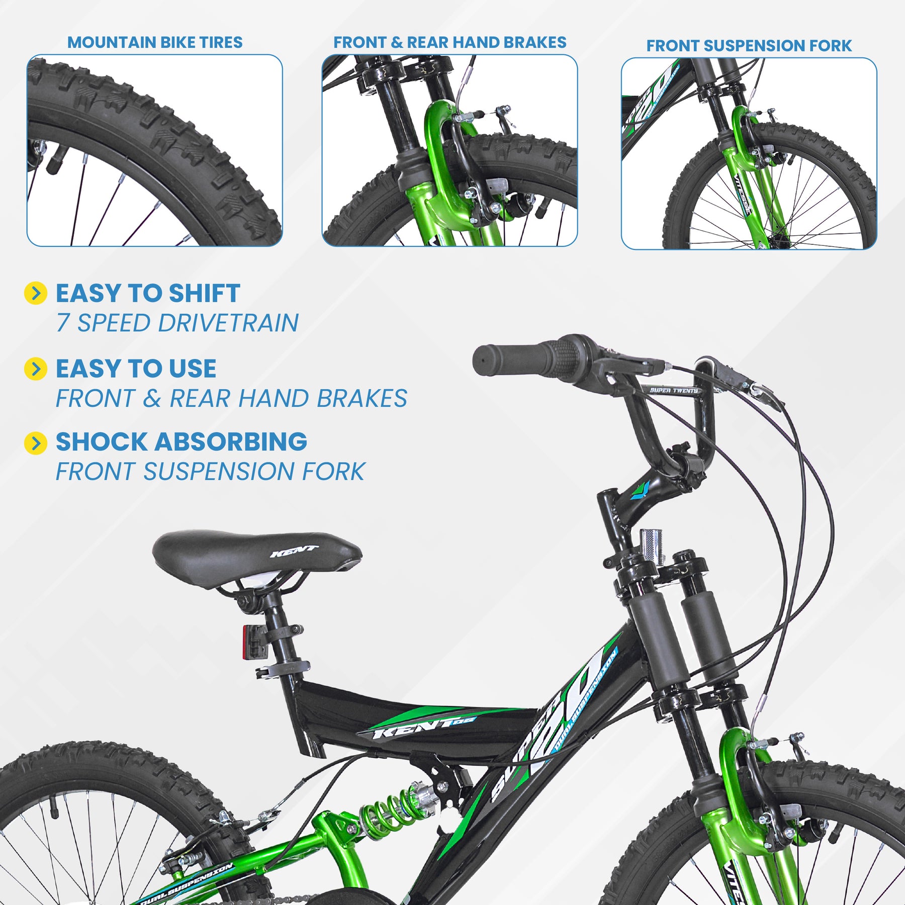 20" Kent Super 20 | Mountain Bike for Kids Ages 7-13