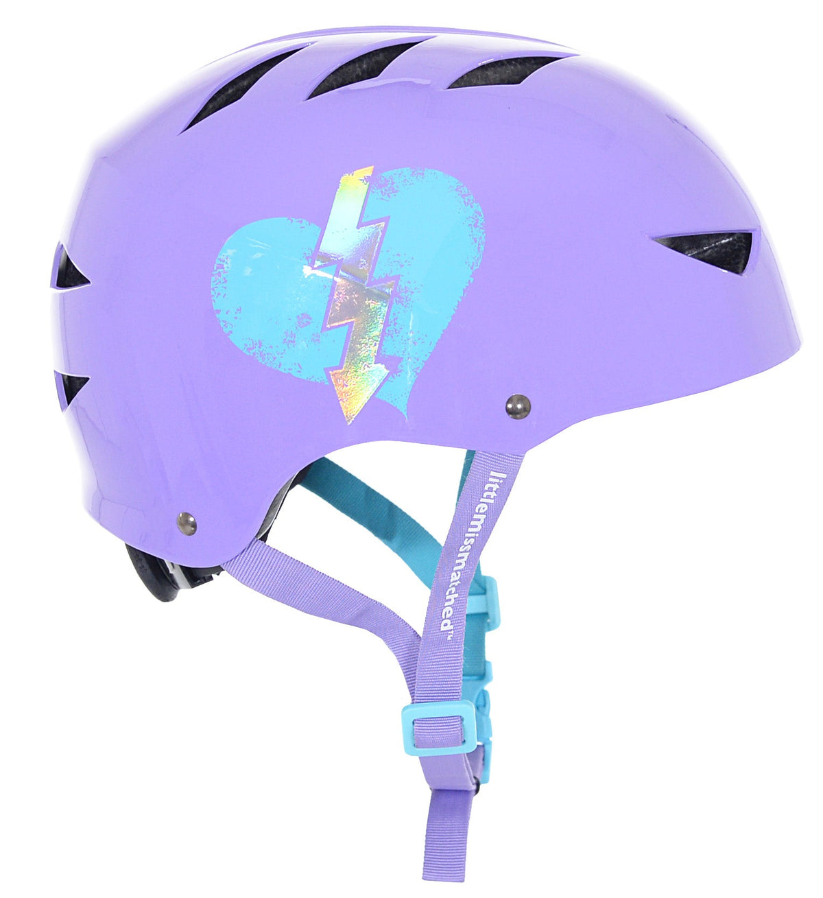 LittleMissMatched® Purple Hologram Youth Multi-Sport Helmet | For Ages 8+